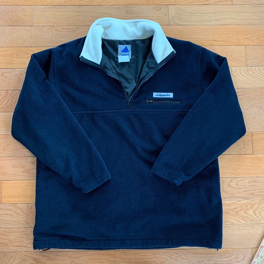 Vintage VTG 90s Liquid Fleece Pullover 1/4 Zip Mens L Blue Skater Brand Y2K‎